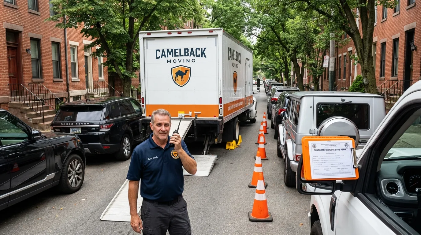 City street loading permit setup in Shelter Island Heights, NY